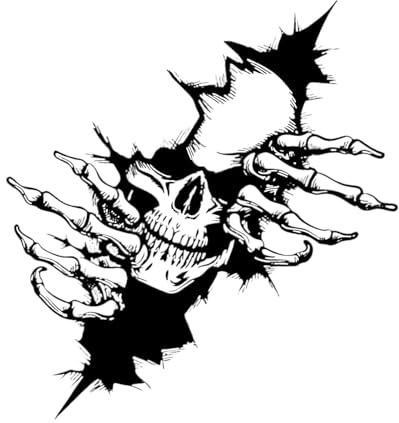 Fyrdyn Sticker Scheletro Per Finestrino Auto | Adesivo Spaventoso Per Decorazione Halloween,Decalcomanie Per Motocicletta,Per Donne Uomini Auto Veicoli Finestrino Moto SUV Esterno Coffano Carrozzeria