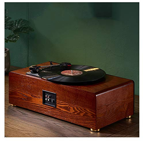 Retro Vinyl Record Player Turntable Playback Gramophone Retro Record Player 33/45/78 Speed Bluetooth 4.0 Playback(Rectangular brown)