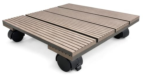 Floordirekt Pflanzenroller für Innenbereich - Blumenroller aus WPC - Kübelroller - Tragkraft 80kg