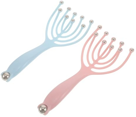 2 Piezas Masajeador de Cuero Cabelludo de 9 Garras, con Bolas | Diseño Ergonómico Portátil para Autocuidado, PP y Bolas de Acero, Viaje, Relajación y Estimulación Sensorial