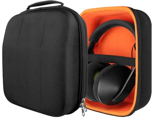 Geekria Shield Case for Large Sized Over-Ear Headphones, Replacement Hard Shell Travel Carrying Bag with Cable Storage, Compatible with Beyerdynamic DT 880 Pro, Sony Pulse Elite Case (Black)