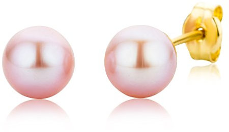 Miore Ohrringe Damen Ohrstecker Gelbgold 9 Karat / 375 Gold Süßwasserperlen