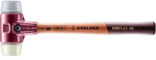 SIMPLEX-Schonhammer, TPE-mid/Nylon; mit Tempergussgehäuse und hochwertigem Holzstiel | D=40 mm | 3038.040