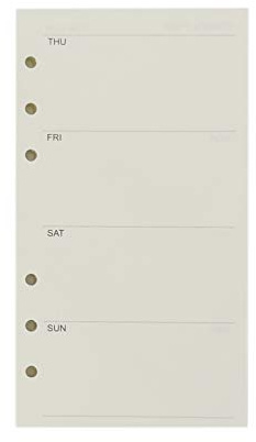 A6 Wochenplan-Nachfüllpapier für 15,2 cm A6 6-Loch-Ringbuch, 1 Stück