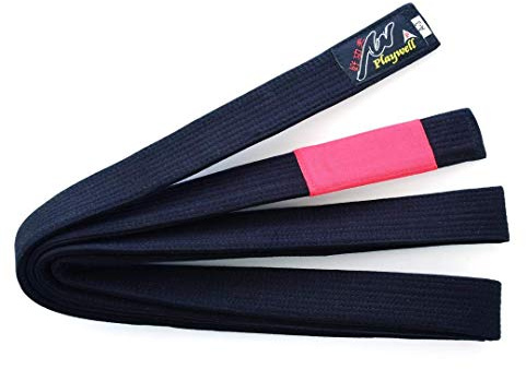 Playwell Arts Martiaux Compétition Grade BJJ Jiu Jitsu Pro Épais Qualité Ceinture - Noir - Noir, A3