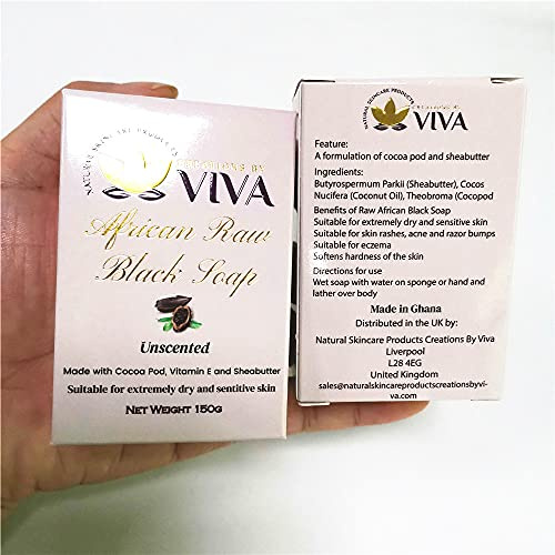 African Raw Black Soap (Unscented)
