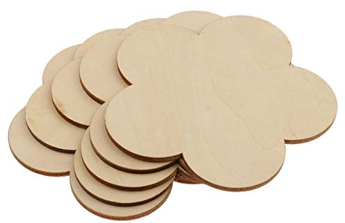 5 piezas de 100 mm flor MDF sin terminar formas de madera hojas en blanco placa para la pirografía de construcción de modelos