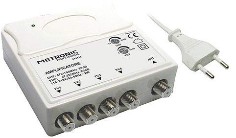 AMPLIFICATORE TV PER INTERNO 1 INGRESSO UHF/VHF - 4 USCITE TV