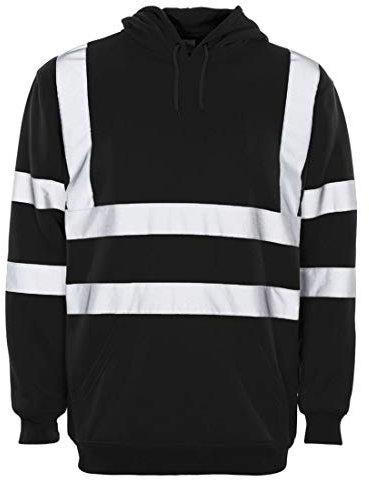 Hamishkane® Herren Fleece Pullover Warnschutzjacke Langarm Reflektor Jacke Herren Baustellen Hi Vis Hoodie Sweatshirt Warnjacke Winter