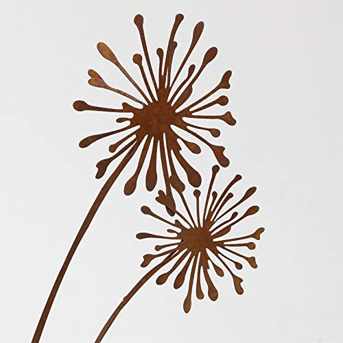 mucHome Gartenstecker Pusteblume Naturrost Metallstecker Dekostecker Blume Länge 90cm