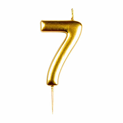Amscan 9911811 - Metallic Gold Number 7 Cake Candle