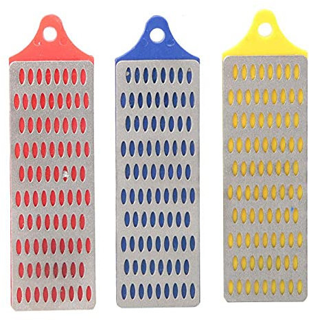 3Pcs Diamond Sharpening Stones Set, Mini 10.5 x 10 x 0.5cm Kitchen Accessories Chisels Grinding Tool Plate Honing Stone Kit