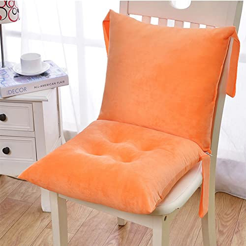 Yadlan Sitzkissen BüRostuhl, Stuhlkissen mit Schleife, 40x40 Sitzpolster Gartenstuhl Hochlehner mit RüCkenlehne, Flauschig Stuhlauflagen KüChenstuhl EsszimmerstüHle Orange