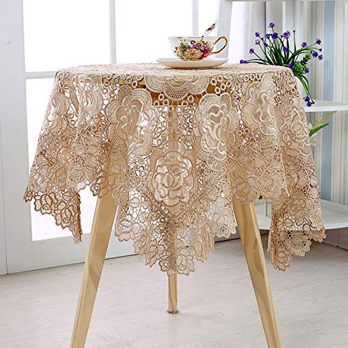 ARMYJY Vintage-Tischdecke, rund, Spitze, Blumenmotiv, 60 x 60 cm, Tischdecke, für Möbel, Tischdekoration