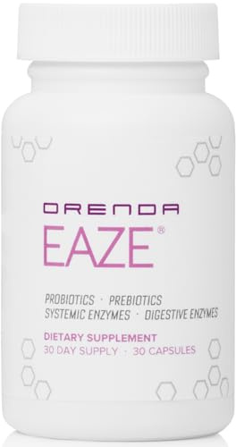 Orenda Eaze®: Gut Wellness Capsules | 6-in-1 Digestive Support with Probiotics, Endospores, Peptizyme-SP EN, Prebiotics, and Digestive Enzymes - Elevate Your Gut Health Today - 30 Capsules