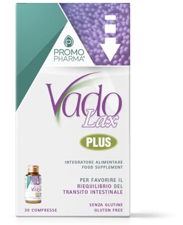 Vado Lax Plus - Integratore Lassativo Naturale Immediato per Stitichezza e Transito Intestinale - Azione Rapida su Costipazione e Gonfiore - Con Senna, Tarassaco, Cascara e Rabarbaro - 30 Compresse