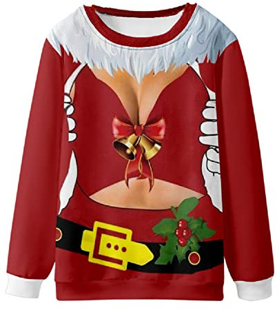 AMhomely Weihnachten Hoodie Herren Hoodies Reißverschluss Schwarz Weihnachtsmann 3D Druck Casual Hoodies Lustiger Pullover Sweatshirt Druck Langarm Pullover Top Shirt Blusen Xmas Pullover Herren