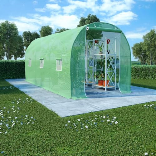 ZEYUAN Gewächshaus 9 m² 4,5x2x2 m, Frühbeet, Tomatenhaus, Treibhaus, Greenhouse, Garten Zubehör