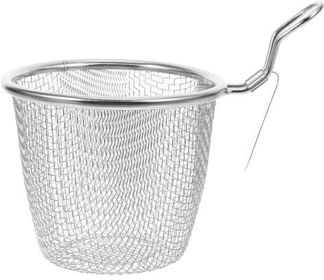 LIFKOME Colador de acero inoxidable para cocina, colador de fideos, colador de cucharón, coladores y coladores, cesta de cepa de albóndigas, colador de fideos chinos japoneses, pasta de araña, estilo