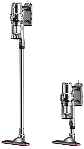 SilteD Aspirapolvere con Filo Leggero Potente, 18000 Pa Silenzioso Potente Verticale con Filtro HEPA, Detergenti Domestici ad Alta Potenza per Moquette e Pavimenti, Peli di Animali Domestici, Grigio