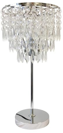 Modern Chrome Jewel Acrylic Crystal 48cm Table Lamp or Bedside Light