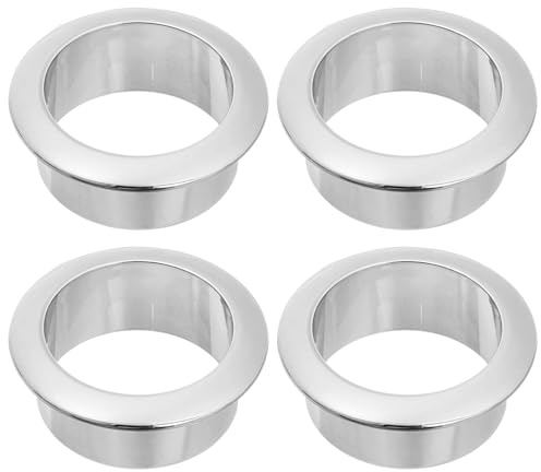 sourcing map 4 Pcs 1.38 inch (35mm) Nylon Desk Grommets, Plastic Cable Hole Cover, Wire Cord Cable Organizer for Computer Desk Cabinet, Silver