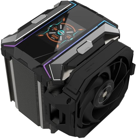 ALSEYE i600 Pro CPU Cooler, HD Display with Temperature, Copper Base Hidden Fan Dual Tower CPU Cooler 6 Heat Pipes TDP 290W ARGB PWM Koala Fan with FDB Bearing Intel LGA & AM5 AM4 (Black)