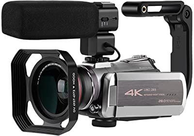 Caméscope numérique Vlog caméra caméscope 4K professionnel 64X Zoom numérique IR Vision nocturne for le tournage vidéo de blogueur Capturez chaque instant de manière éclatante(Bundle B)