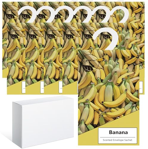 14pcs Profuma Armadio Vestiti, Profumatori Armadio e Cassetti, Profumatore Auto, Profumo Aromi Sacchetti Lavanda Profumati per Armadio Cassetti Armadietti, Scarpiera Deodorante Armadio (Banana)