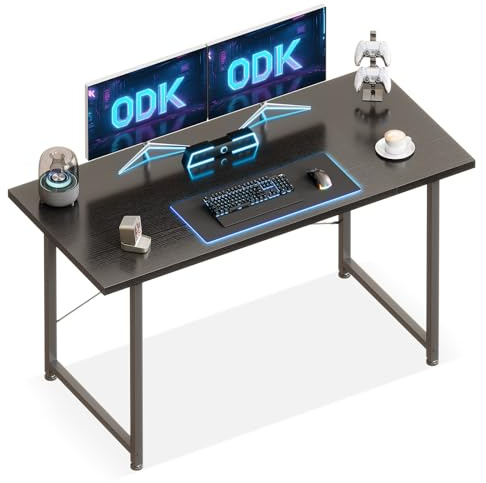 ODK 120x48 cm Desk, Computer Desk for Home Office, Black | Small Study Office Table for Small Space, Easy Assembly