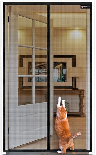 Luxus - Zanzariera magnetica per porta, in fibra di vetro con forte ritardo di fiamma e resistenza allo strappo, 110 x 210 cm, senza foratura, con magneti più forti, zanzariera in velcro