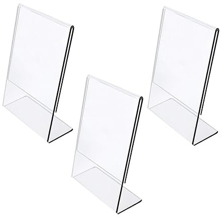ULTECHNOVO 3stücke Schildhalter Aus Acryl Schräge Rückseite Transparenter Menü Und Tischständer Papier Kann Täglich Bequem Von Links Oder Rechts Entnommen Und Eingelegt Werden