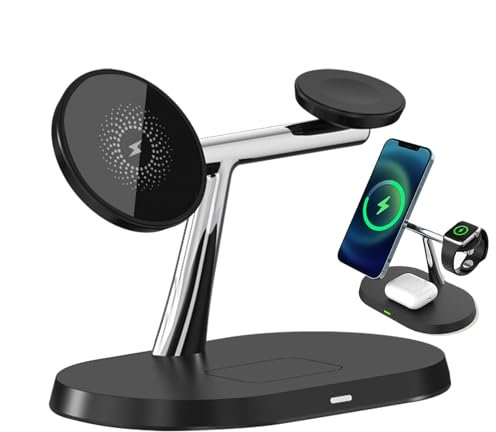 Cordless Phone Charger | Multifunctional Watch Earphone Holder - Magnetic Charging Stand, 15W Charger Holder Support, Wireless Charging Station for Phone Watch Earphone