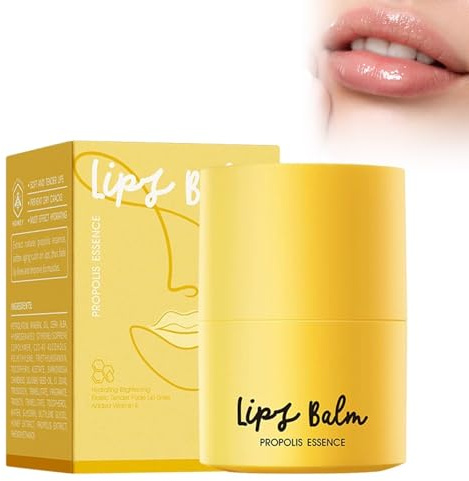 Mantequilla Labial De Abeja Con Miel, Propolis Lip Cerin Bálsamo Lip Con Miel De Abeja Bálsamo Y Mascarilla Labial Hidratante Durante La Noche, Hidratación Duradera Durante 12 Horas
