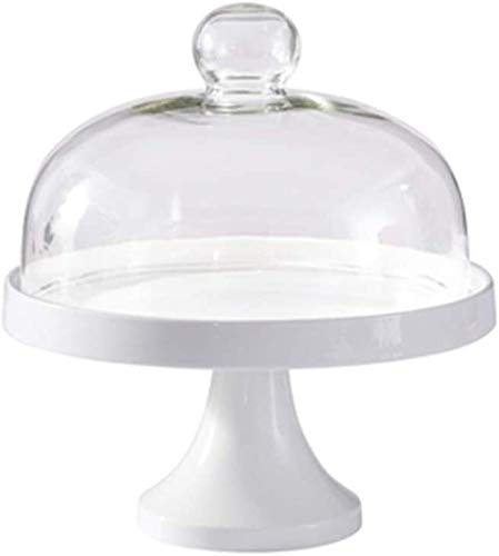8/10 Cake Dedicated Display Stand, Ceramic Tray and Glass Cover Cheese and Sandwich Dome Salad Sushi