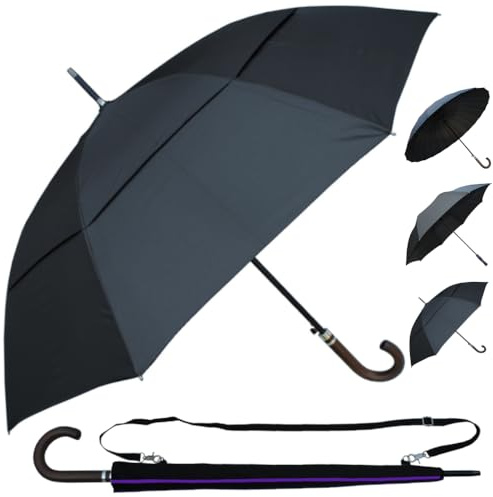 Ombrelli performanti – Ombrello StormDefender da 150 km/h – Grande ombrello antivento – Telai rinforzati di nuova generazione – Automatico – Rivestimento in teflon – Fibra di vetro, Taglia Unica