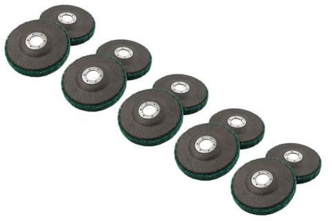 SIKUAI 10pcs 115mm Flap Polishing Grinding Wheel Disc Buffing Scouring Pad Angle Grinder Nylon Fiber Green