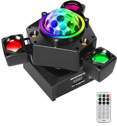 150 W Rörelsehuvud scenljus stråle LED RGBW DMX512 scener rörelse huvudljus, ljudaktiverad ljuseffekt scenljus discolampa med fjärrkontroll, festljus för DJ bar födelsedag disco bröllop