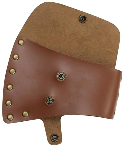 NIDONE Hatchet Hatchet PU Leather Sheat Sheat Couvercle de tête de Hache montée sur la Taille avec Bouton SCONL 6, 1x4, 3 Pouce Gaine pour Le Travail du Bois Camping
