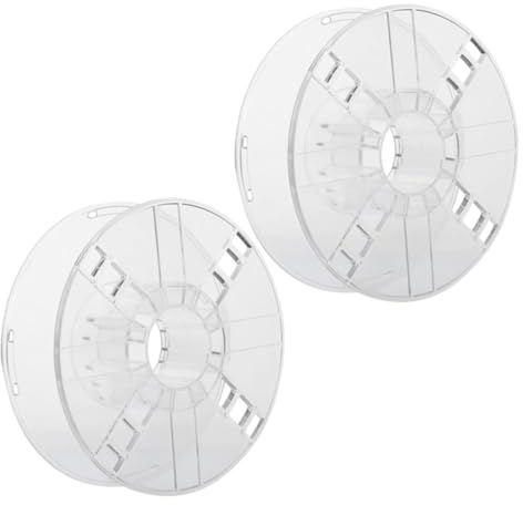 TOBBOMEY 2 Pezzi Plastiche Bobine per Stampanti Spool Trasparente Avvolgicavo Vuoto e Resistente per Filamento Pla e Petg
