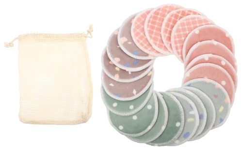 VILLCASE Wiederverwendbare Abschminkpads aus Bambusfaser 8cm Hautfreundliche Reinigungspads mit Aufbewahrungsbeutel Umweltfreundliche Make Up Entferner Pads für Gesichtspflege und