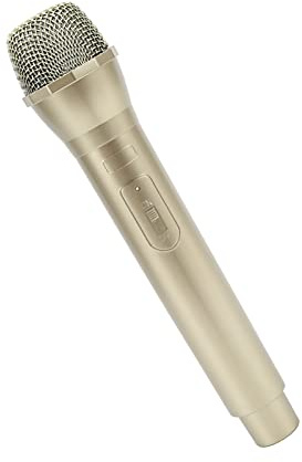 GOWENIC Karaoke-Tanzshows, Übungs-Requisitenmikrofon für Realistische Bühnenauftritte, Fotografie-Requisiten für , Weißes Kunststoff-Requisitenmikrofon Zum Singen (GOLD)