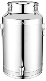 Bavokon Bidón De De Acero Inoxidable | Cubo De Leche De Acero Inoxidable Hermético De 5 L / 9 L / 14 L Con Tapa | Recipiente De Almacenamiento Estanco | Para Cubo De Leche, Barril De