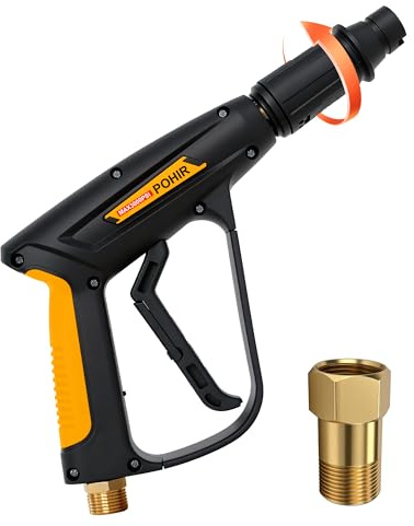 Pistola de lavado a presión de 3000 PSI con boquilla de pulverización ajustable y ajuste M22 de 14 mm/15 mm, pistola de lavado eléctrica para limpieza de jardín, patio, lavado de autos