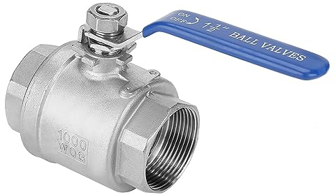 Dioche 1 1/2 Zoll 304 Edelstahl Zweiteiliger Vollanschluss-Kugelhahn mit Innengewinde -/2 DN40 1000 WOG - Einfache Bedienung mit Langlebigem Design