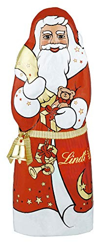 Lindt Figurita de Navidad de Papá Noel, Santa Claus, Figura de chocolate con leche extrafina, suave y cremosa, para regalar y compartir, 27 unidades de 70 G