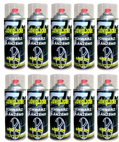 Standardspray 10 Lackspray Schwarz glänzend 400 ml je Spraydose