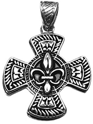 Germanenschmuck Fleur de Lis Anhänger (Kettenanhänger in Silber) | 925 Sterling Silber Veredelung