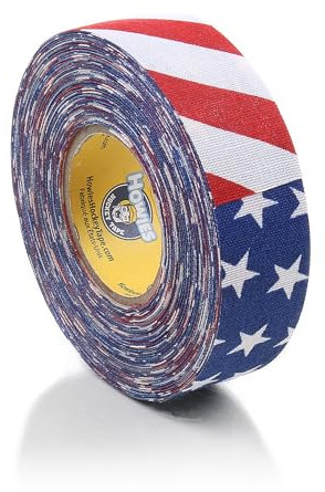 Howies Hockey - USA Flag Hockey Tape 1 Pack - Cloth Stick Tape - Strong, Long-Lasting Adhesive for Stick Blade, Lacrosse, Baseball - 1 Inch x 20 Yards - Professional Quality