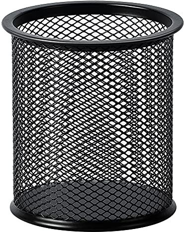 Amazon Basics Tasse à stylos en maille métallique, 1 unités, lot de 1, noir